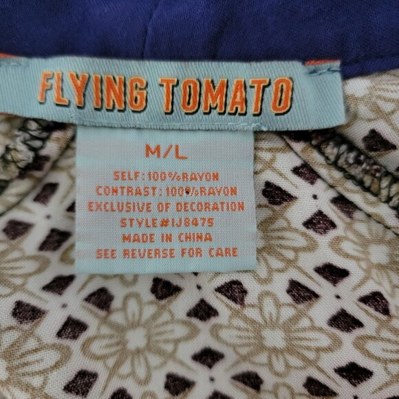 Flying Tomato Womens Open Front Hi Lo Cardigan Kimono Sz M/L Boho Peasant - Picture 3 of 10